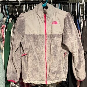 The North Face Gray and Pink Fleece Jacket